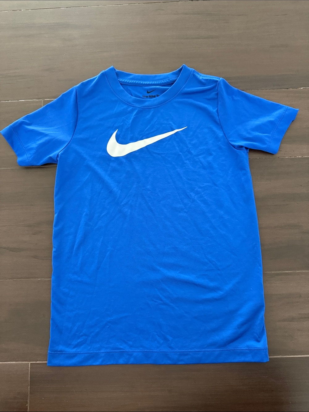 Nike Youth Royal Blue Short-Sleeve Shirt with White Swoosh